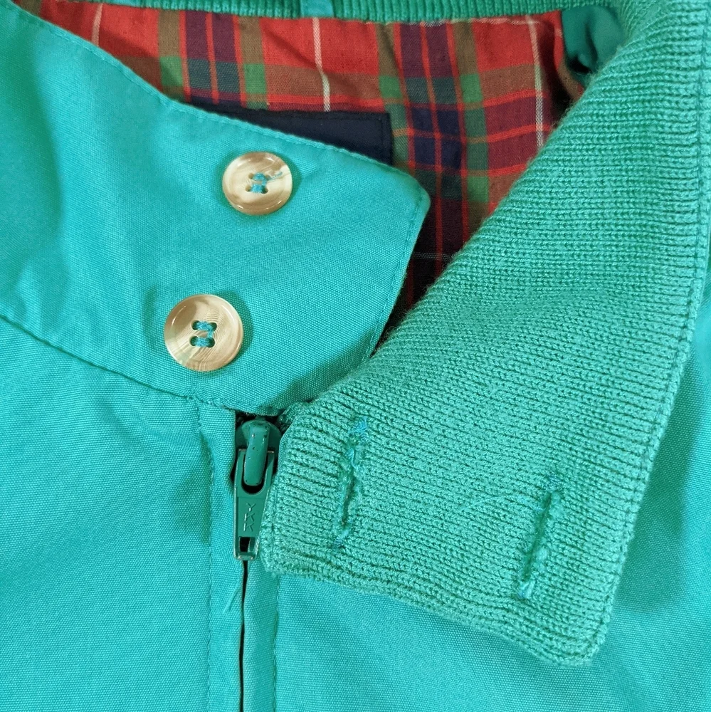 Vintage Lands End Golf Style Teal Jacket Large